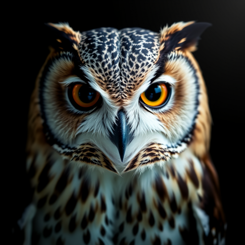 Owl Portrait with Piercing Eyes