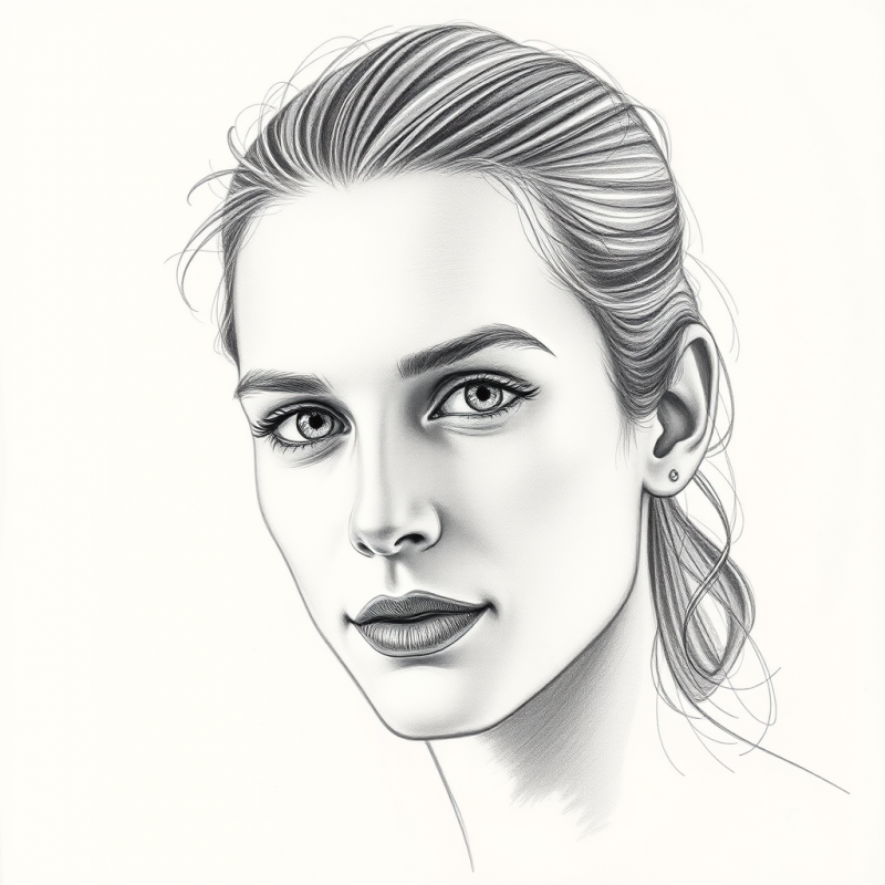 Pencil Sketch Portrait with Realistic Shading Details