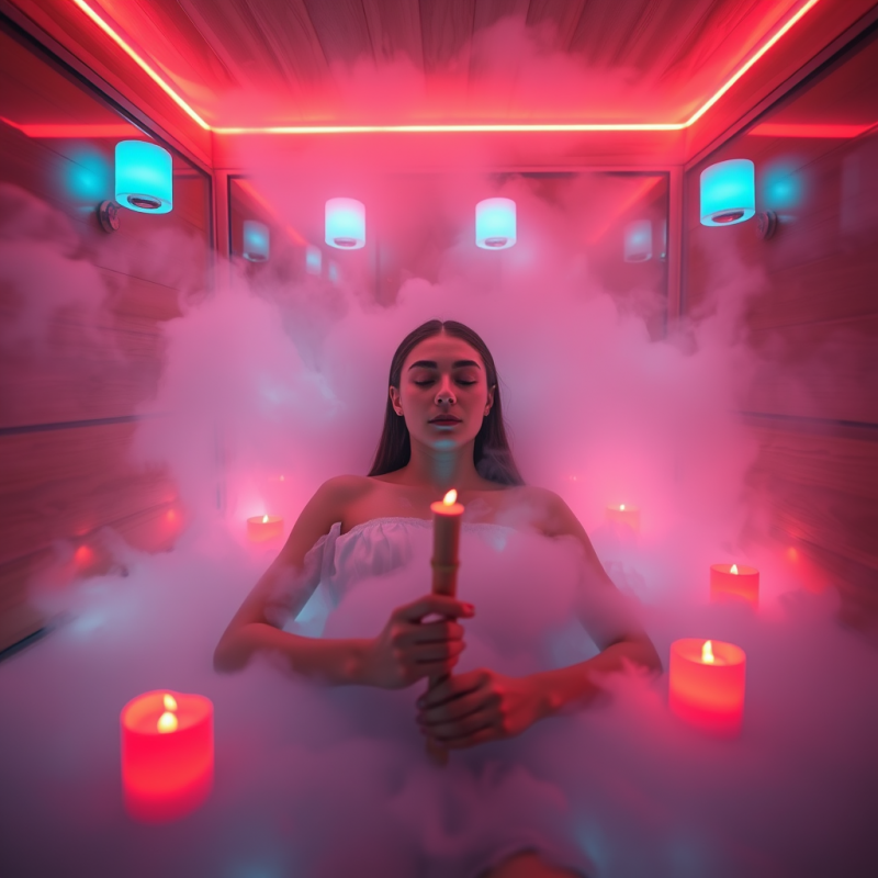 Person Floating in a Misty