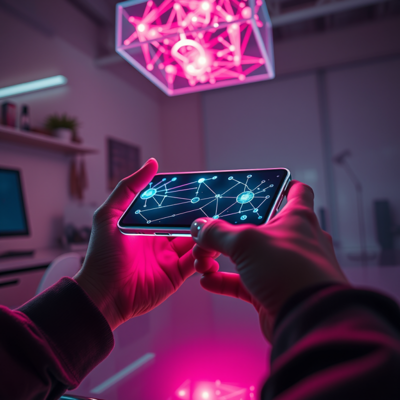 Person Holds a Smartphone Displaying a Glowing