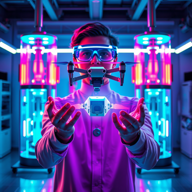 Person in a Neon-lit