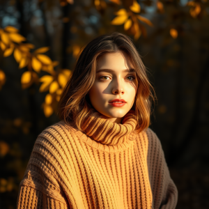 Person In Cozy Oversized Sweater Autumn Vibes Candid