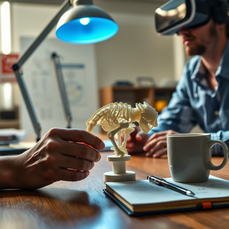 Person Wearing Vr Goggles Examines a 3d-printed