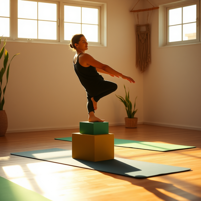 Person with Cerebral Palsy Using Adaptive Yoga Equipmen...