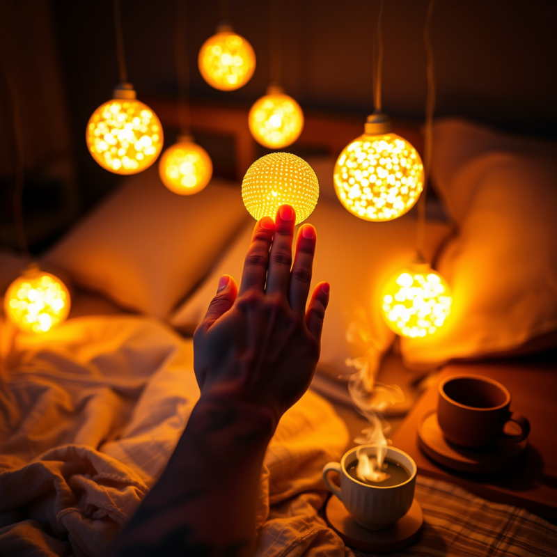 Person with Vibrant Purple Tattoos Gently Pressing Thei...
