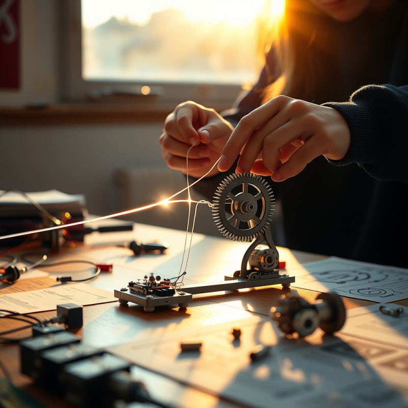 Person's Hands Carefully Connect Wires to a
