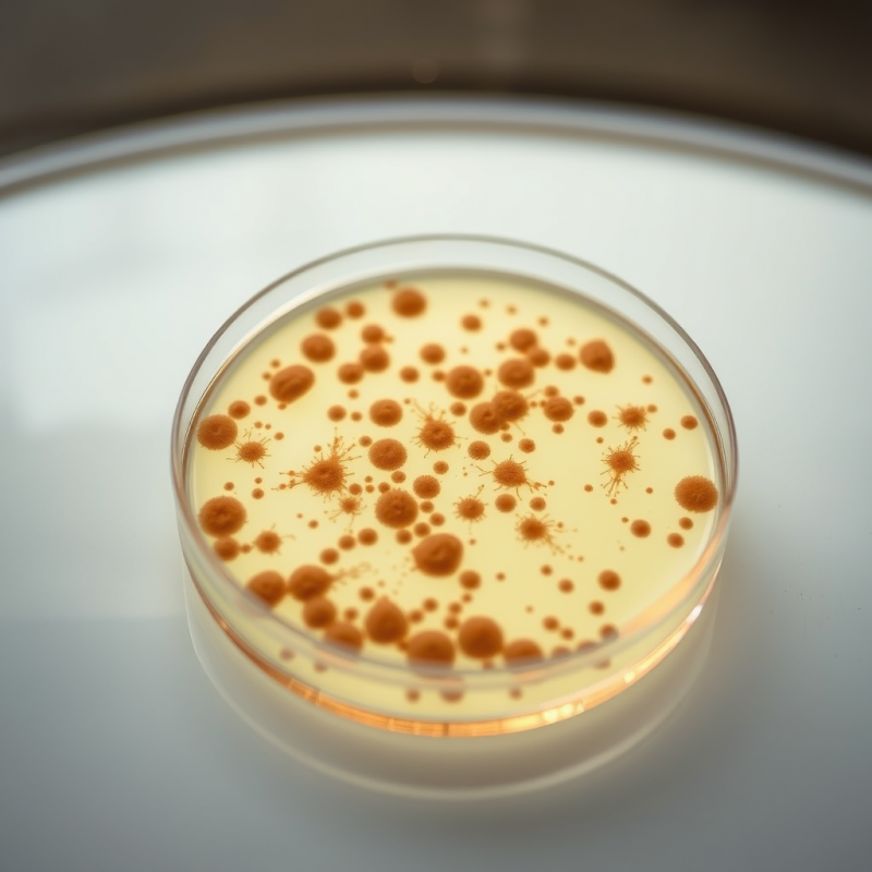 Petri Dish Bacterial Colonies Forming Organic Patterns