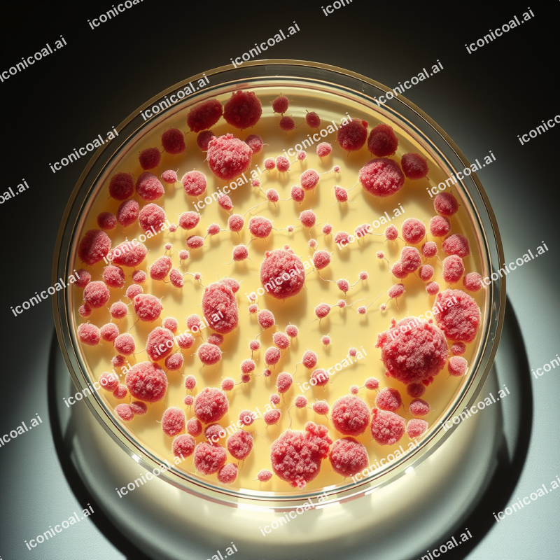 Petri Dish Bacterial Colonies Forming Organic Patterns