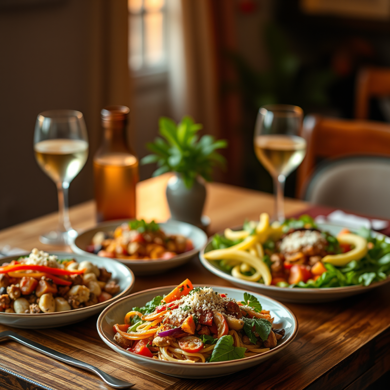 Plant-based Meal Colorful Vegan Dinner Beautiful Plating