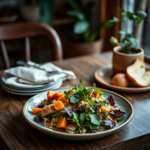 Plant-based Meal Colorful Vegan Dinner Beautiful Plating