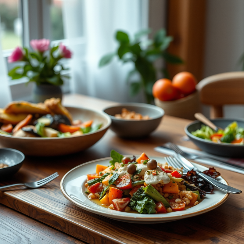 Plant-based Meal Colorful Vegan Dinner Beautiful Plating
