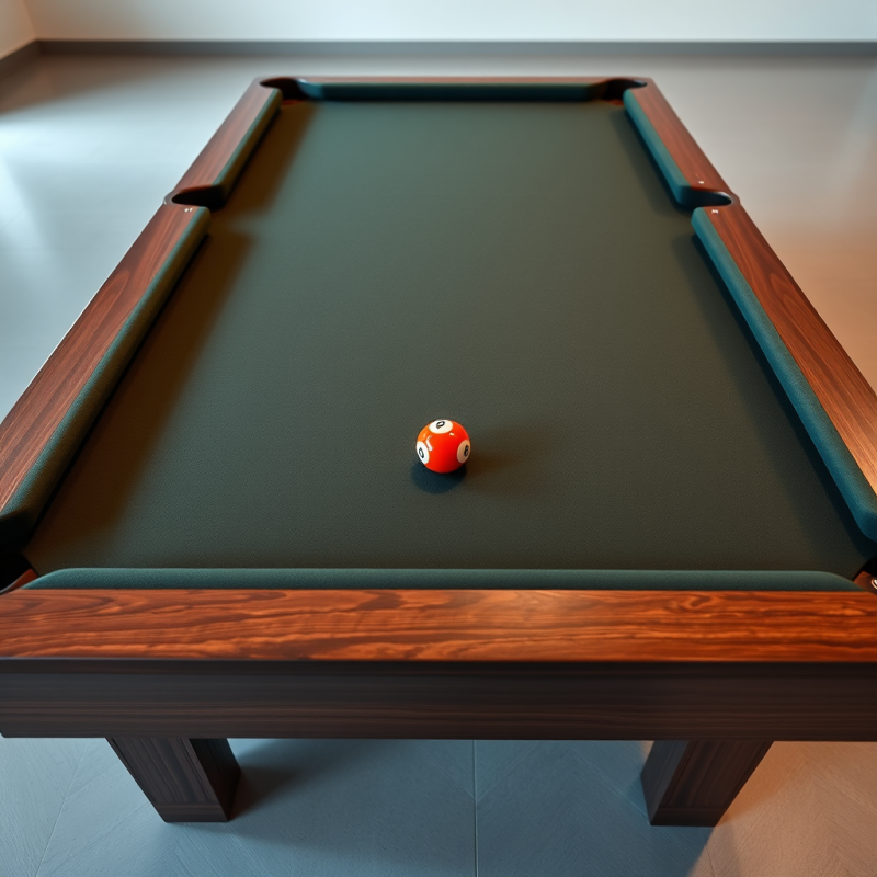 Pool Table with Single Red Ball