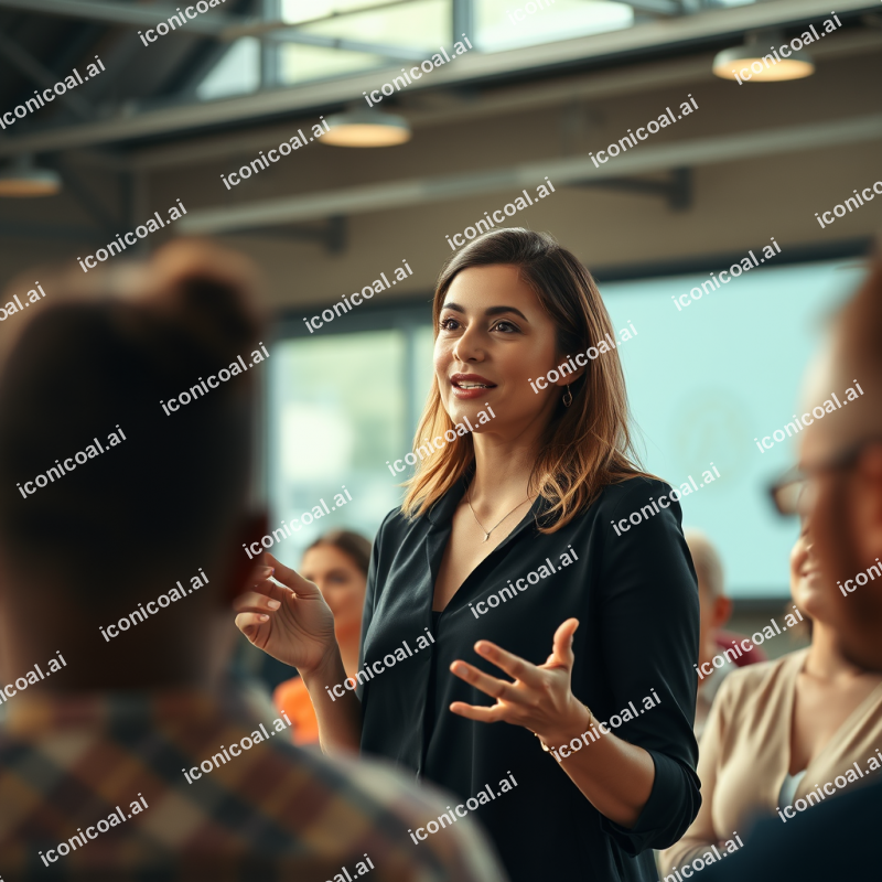 Professional Woman Leading Presentation To Engaged Divers...