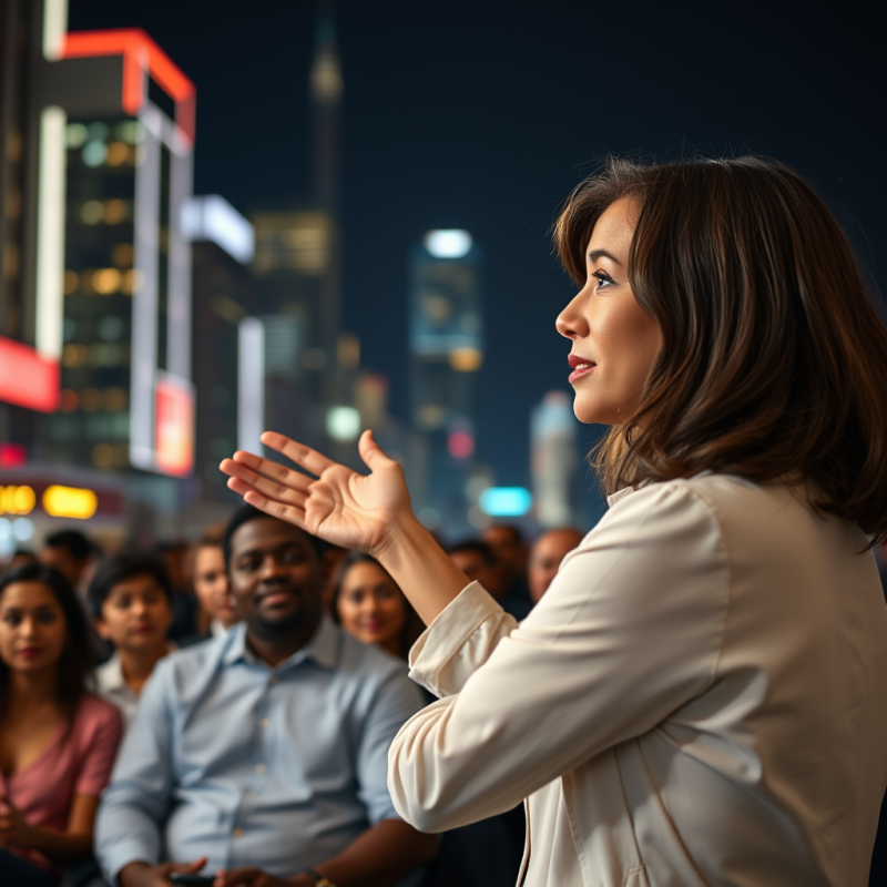 Professional Woman Leading Presentation to Engaged Divers...