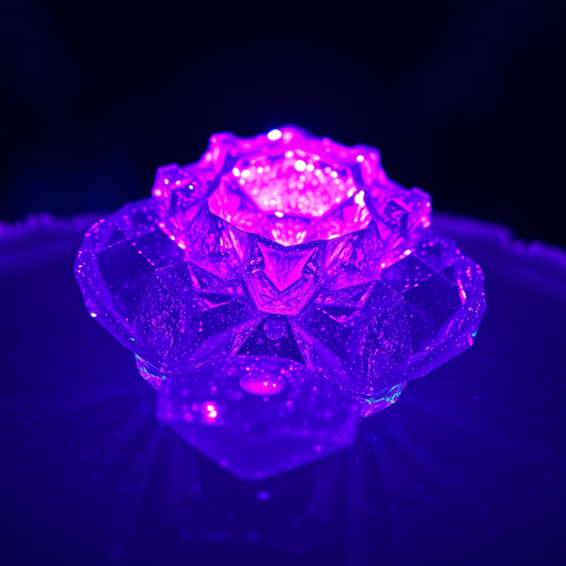 Radiant, Intricately Faceted Crystal Lotus Flower