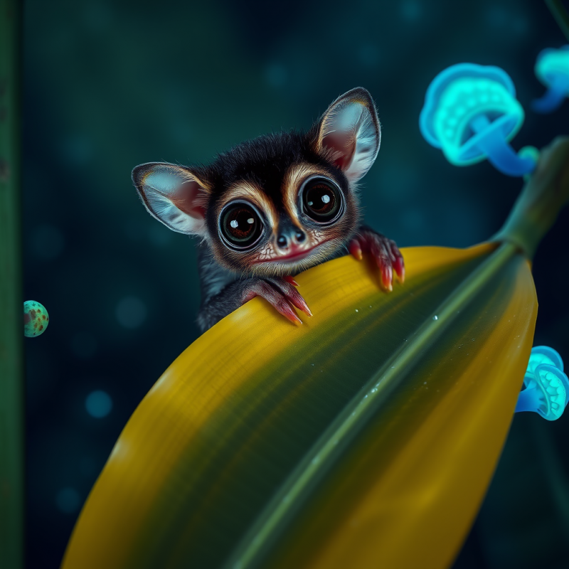 Rare Philippine Tarsier Perched Sideways on a Moon-dren...