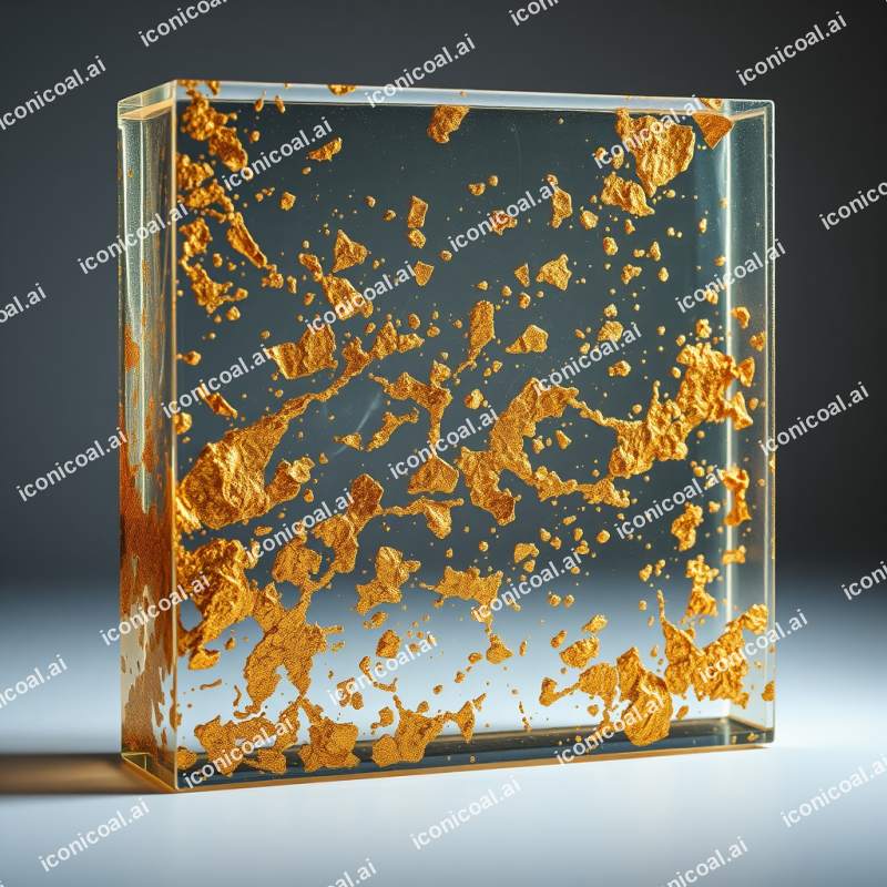 Resin Art With Suspended Gold Leaf Particles