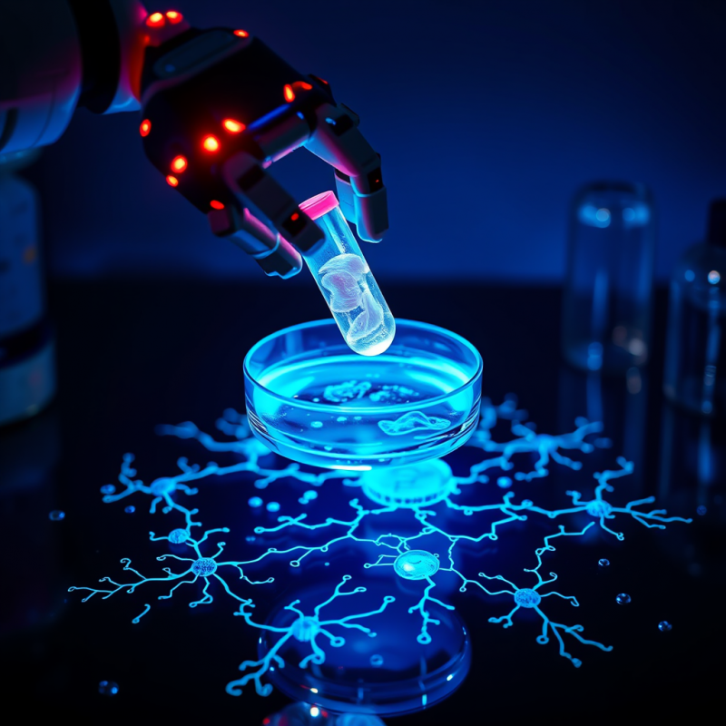 Robotic Arm with Glowing Circuitry Delicately Extracts ...