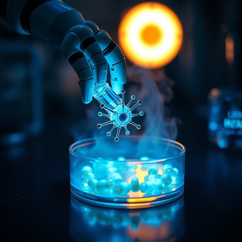 Robotic Arm with Translucent Silicone Joints Delicately...