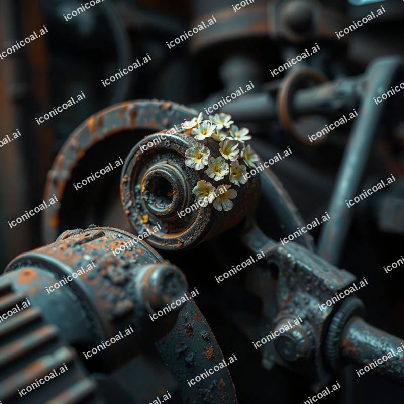 Rust Blooming On Abandoned Industrial Machinery In Macro ...