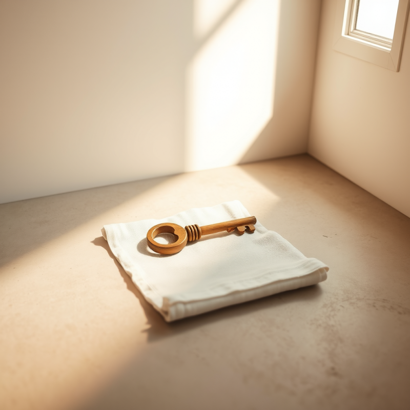 Vintage Key on White Cloth