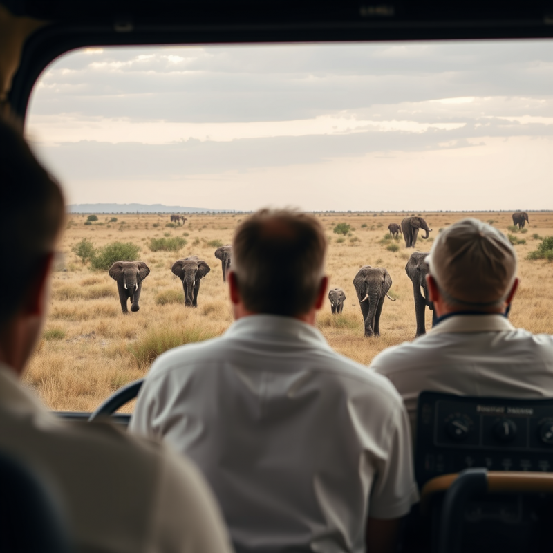 Safari Vehicle Watching Wildlife African Savanna Adventure