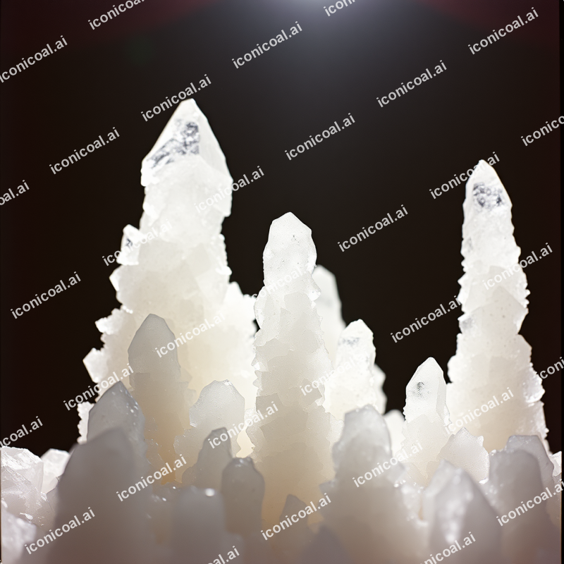 Salt Crystal Clusters Forming Geometric Tower Structures
