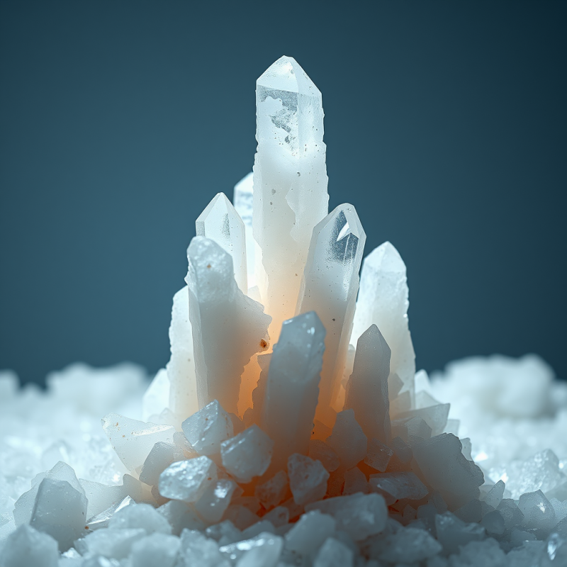 Salt Crystal Clusters Forming Geometric Tower Structures