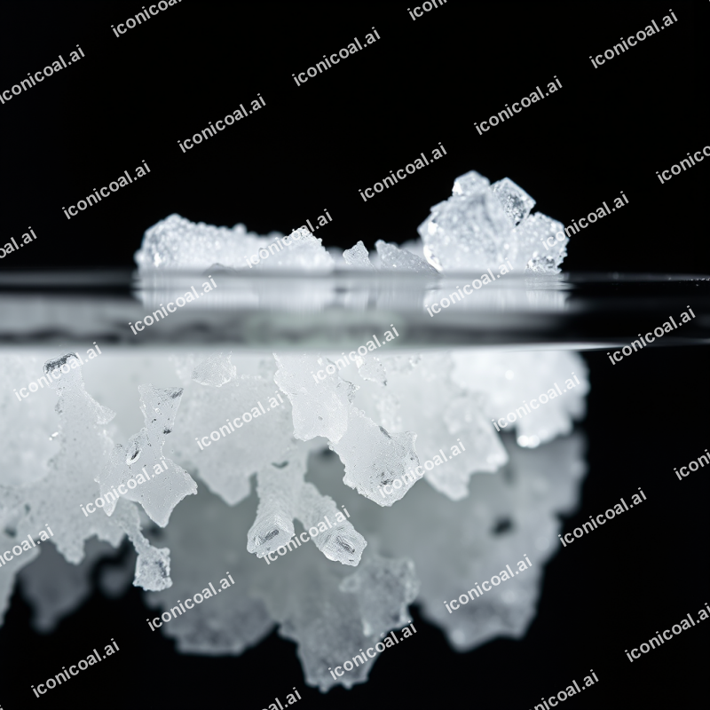 Salt Crystals Growing On Evaporating Water Surface Macro ...
