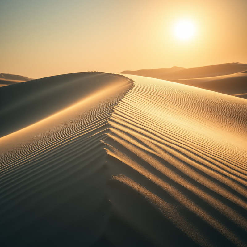 Sand Dune Ripples Under Harsh Directional Golden Light