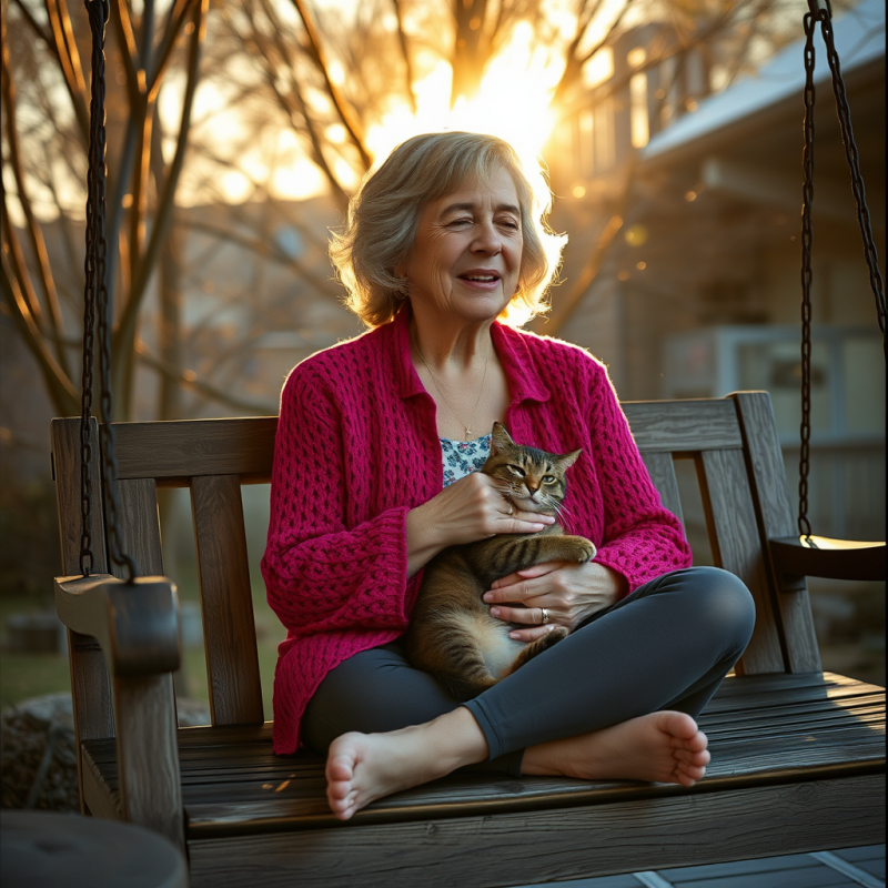 Senior Woman with Silver-streaked Hair