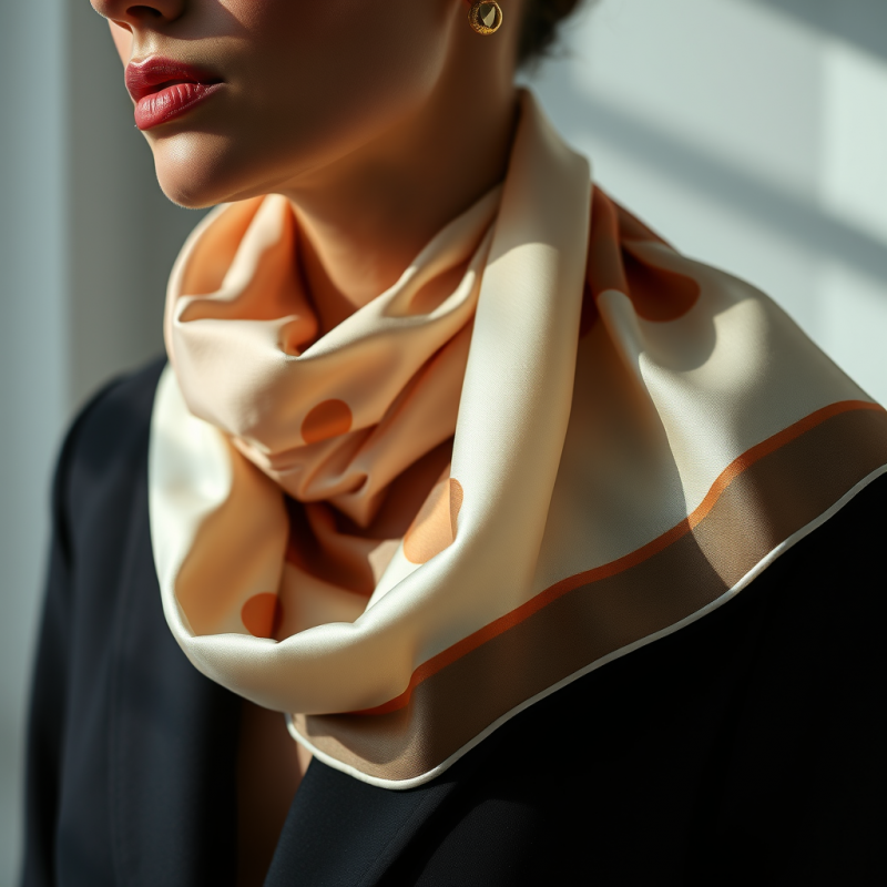 Silk Scarf Draped Elegantly Luxury Accessories Detail Shot