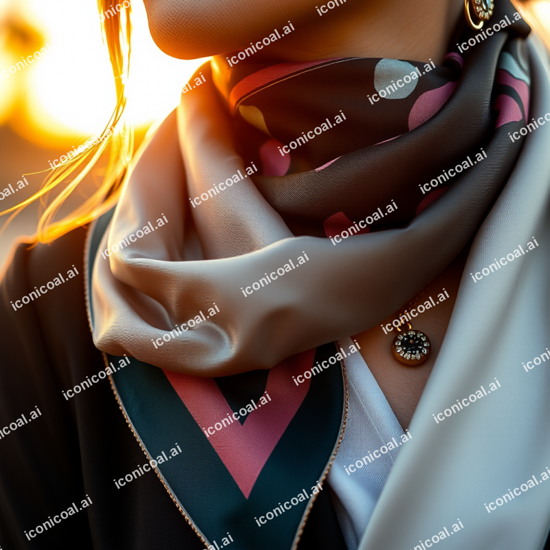 Silk Scarf Draped Elegantly Luxury Accessories Detail Shot