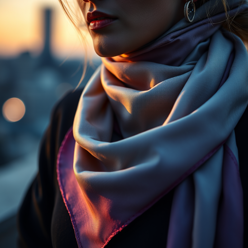 Silk Scarf Draped Elegantly Luxury Accessories Detail Shot