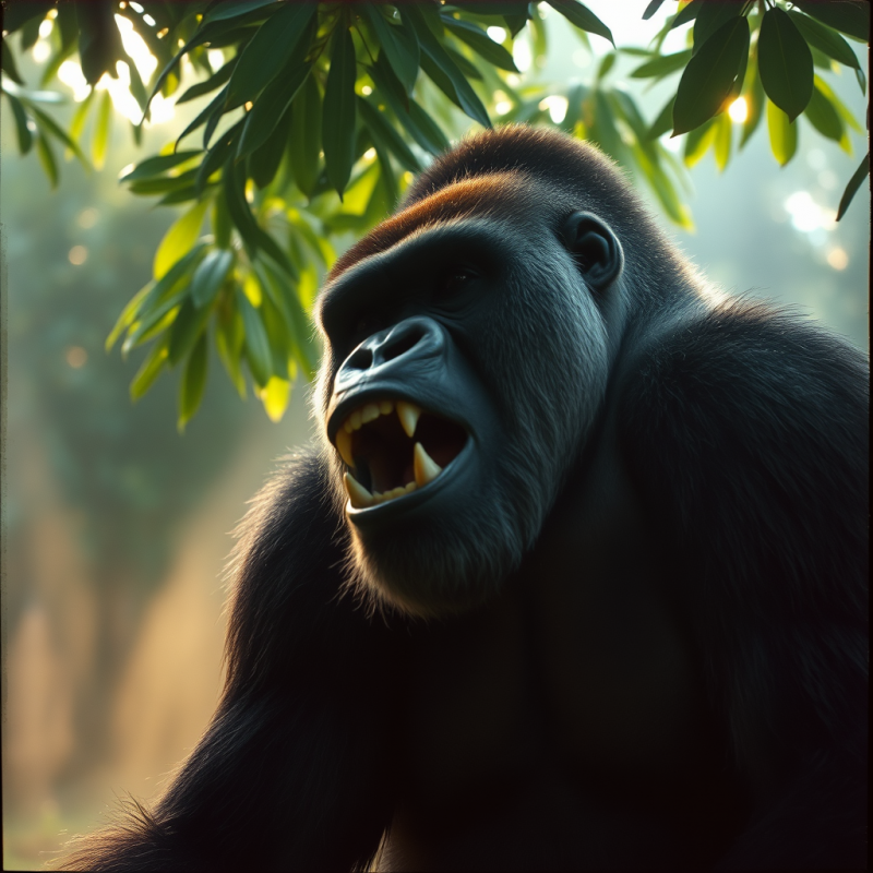 Silverback Gorilla with Sun-bleached Fur