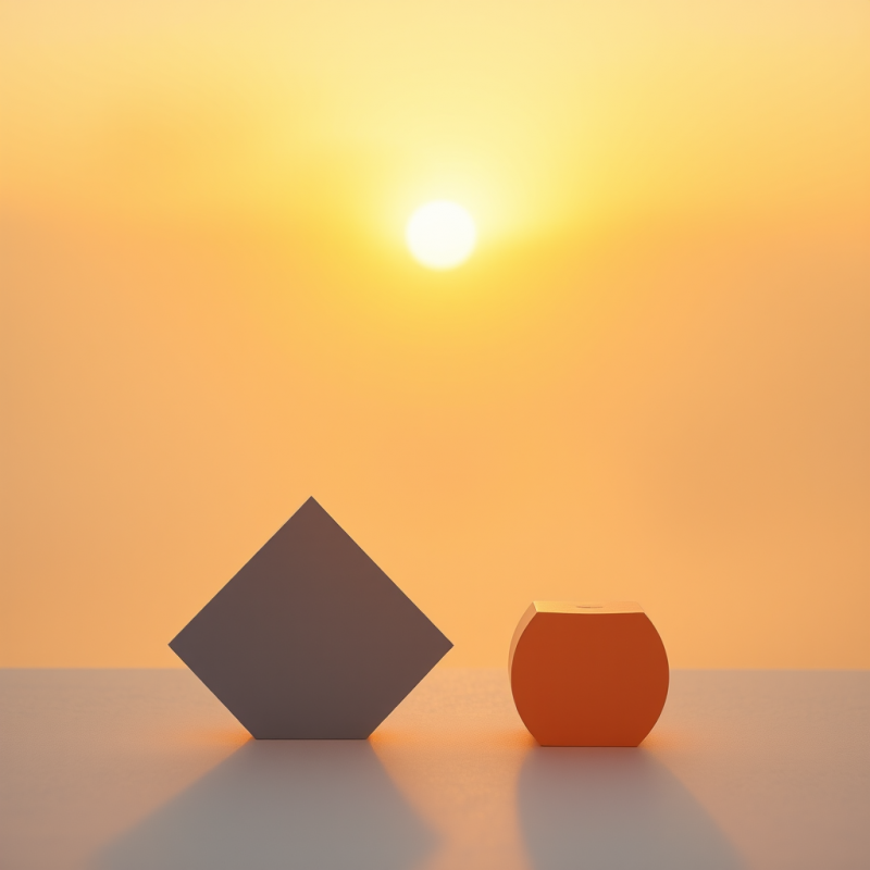 Simple Geometric Shapes on Solid Color Minimal Design