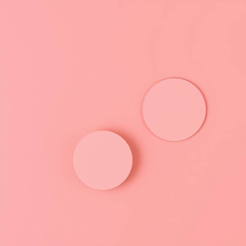 Simple Geometric Shapes on Solid Color Minimal Design