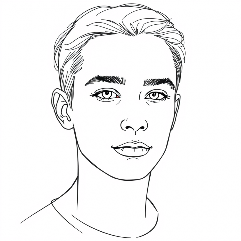 Simple Line Drawing Portrait Continuous Line Minimal Art