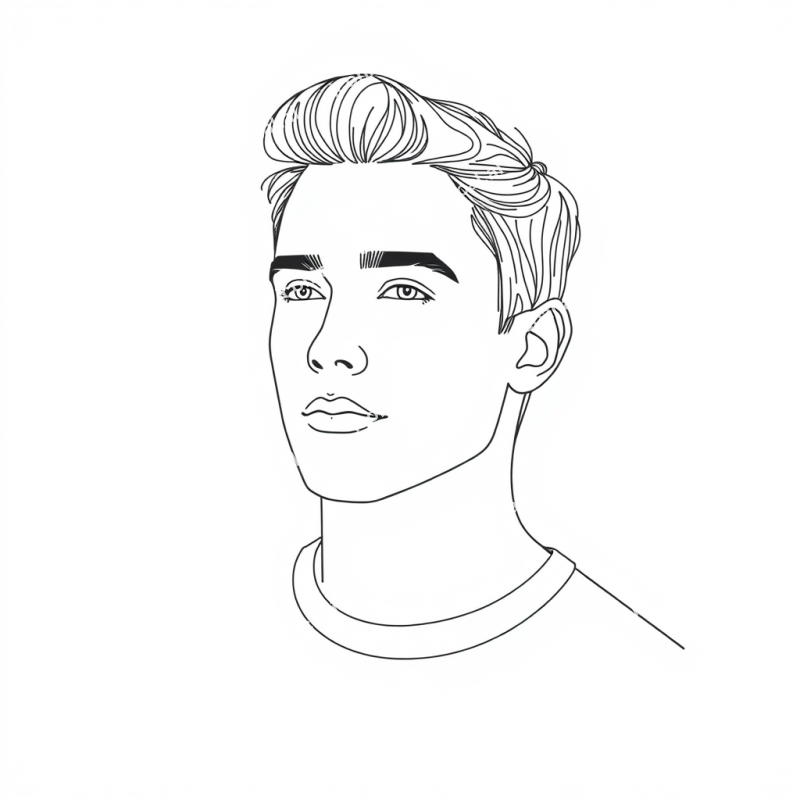 Simple Line Drawing Portrait Continuous Line Minimal Art