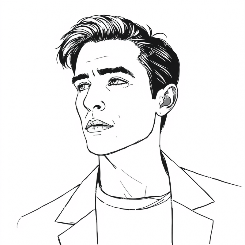 Simple Line Drawing Portrait Continuous Line Minimal Art