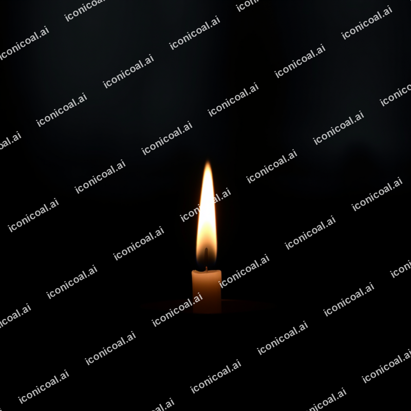Single Candle Flame On Dark Background Peaceful