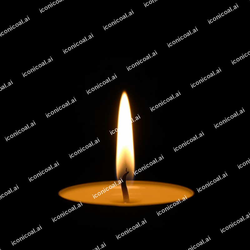 Single Candle Flame On Dark Background Peaceful