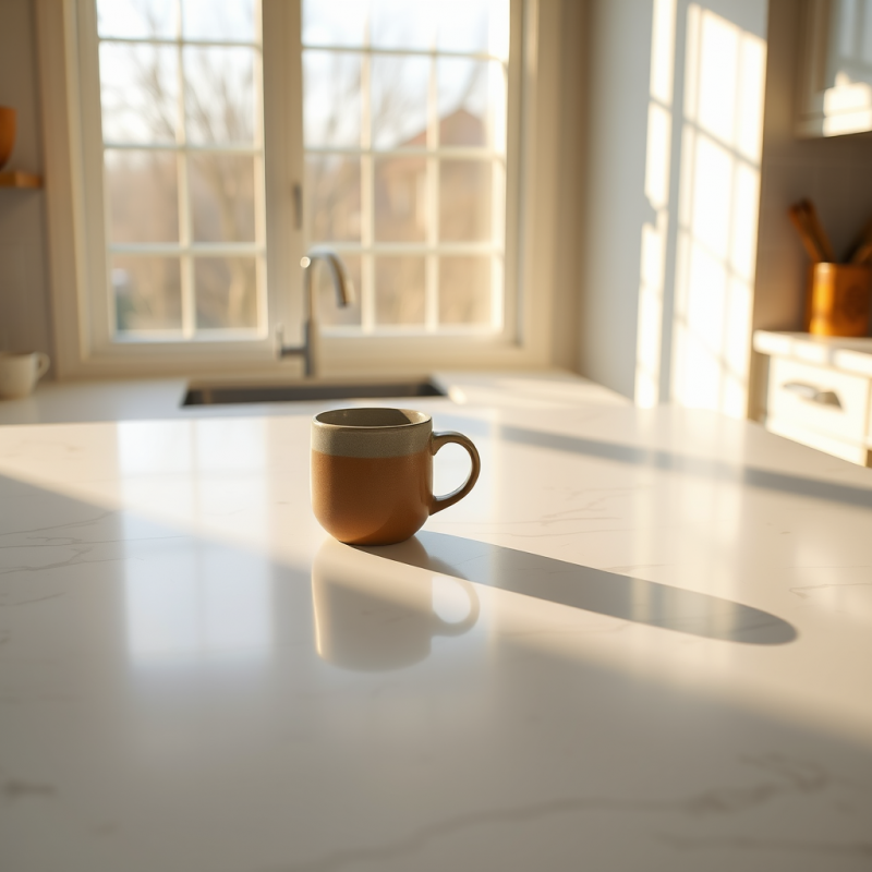 Single Ceramic Mug with a Matte Taupe Glaze Sits Center...