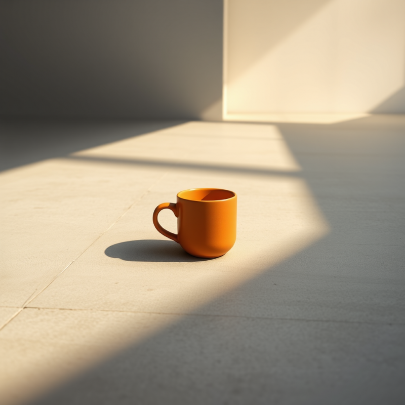 Single Ceramic Mug with a Matte Terracotta Finish Sits ...