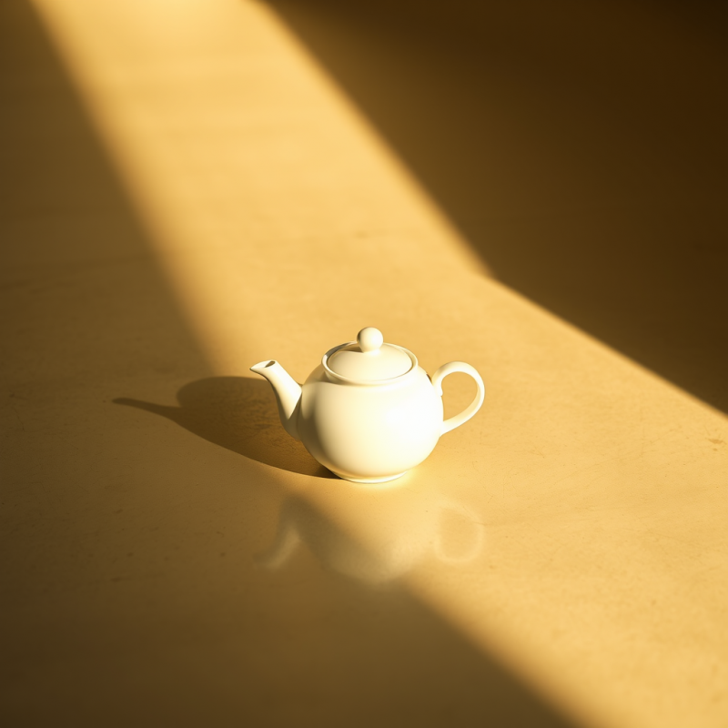 Single Ceramic Teapot in Matte Bone White