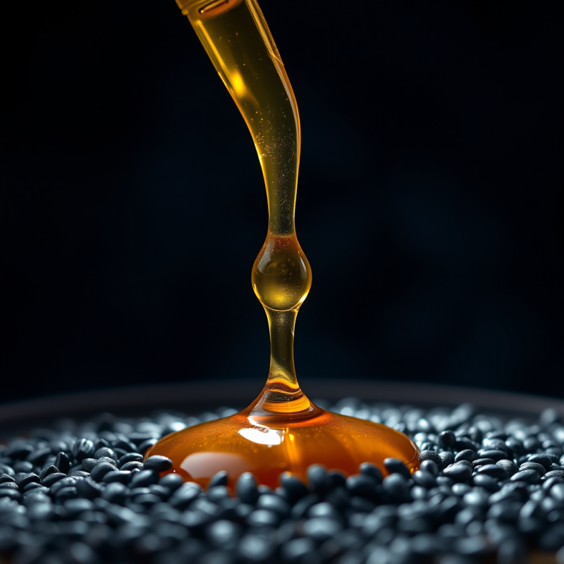 Single Drop of Molten Gold Honey Cascades from a Vintag...