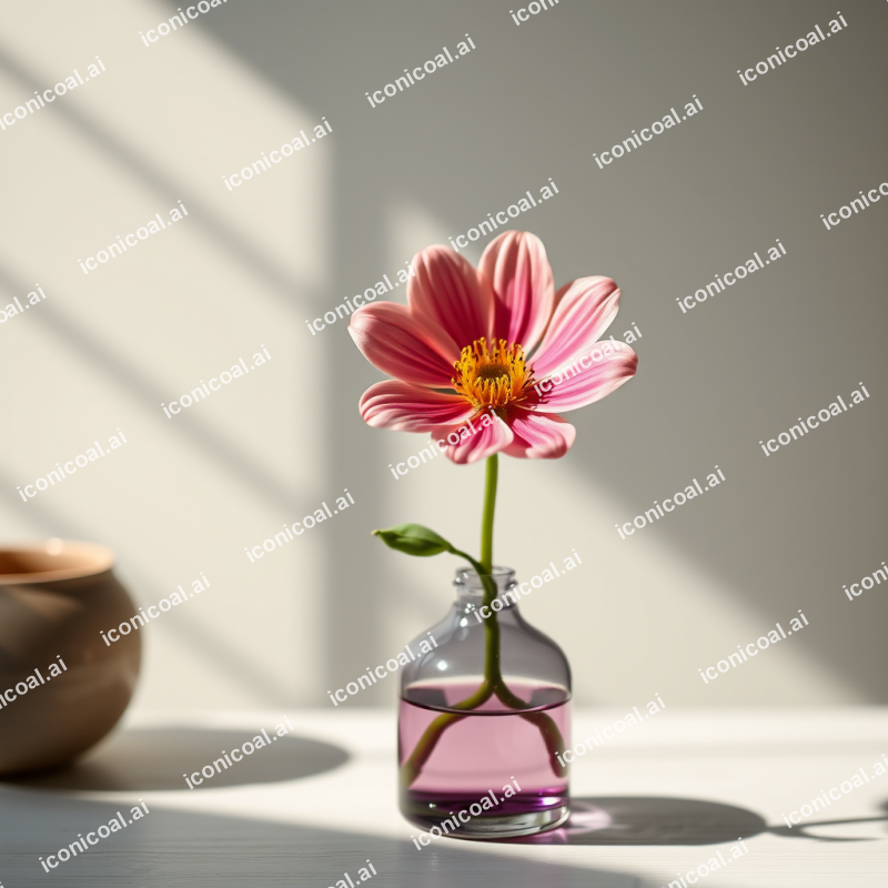 Single Flower In Bud Vase Elegant Simple Beauty
