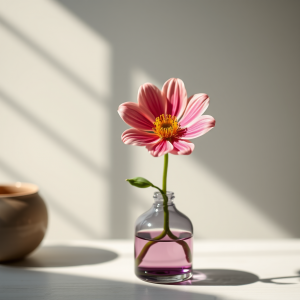 Single Flower In Bud Vase Elegant Simple Beauty