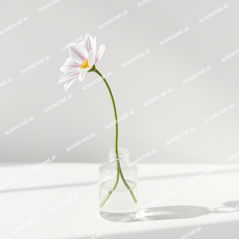 Single Flower In Bud Vase Elegant Simple Beauty
