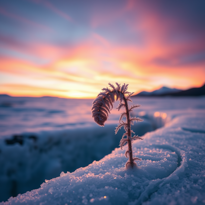 Frosted Fern in Snow